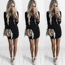 Load image into Gallery viewer, Sexy Long Sleeve Shirt Casual Blouse Loose Chiffon Tops 2019New Arrive V Neck Blusas Femininas casual style dress